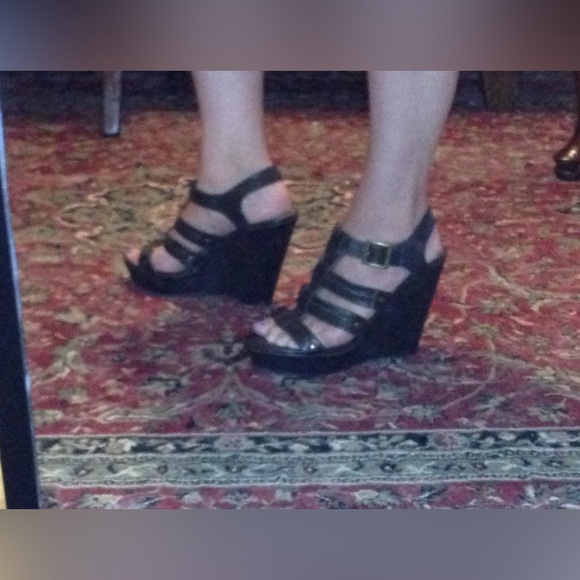 Xhilaration Wedge Sandal 8 1/2 Brown - Picture 7 of 14